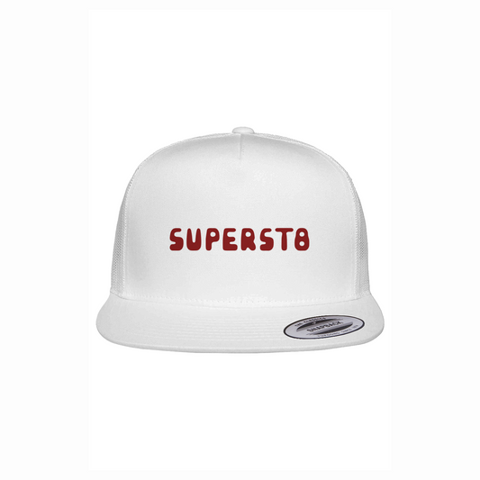 SuperST8 Logo - White Trucker Cap
